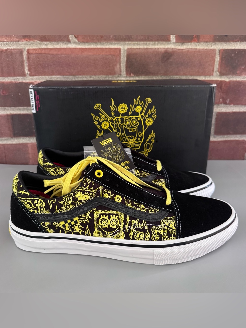 Vans x SpongeBob Gigliotti Skate Old Skool Shoes Black Yellow Men’s Size 11 NIB